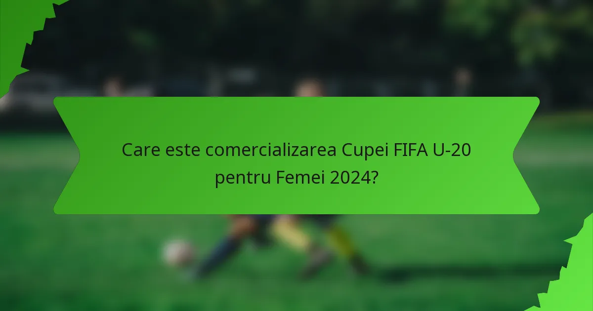 Care este comercializarea Cupei FIFA U-20 pentru Femei 2024?