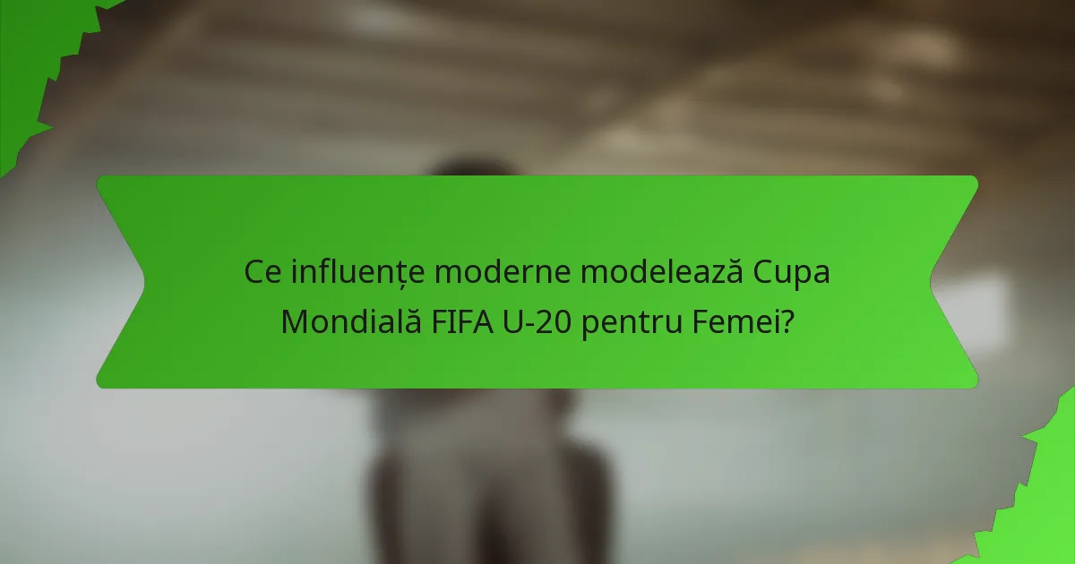 Ce influențe moderne modelează Cupa Mondială FIFA U-20 pentru Femei?